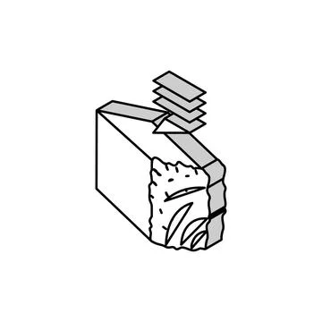 Fatigue material failure materials engineering isometric icon vector Stock Illustration