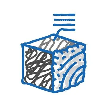 Fatigue material failure materials engineering icon doodle illustration Stock Illustration