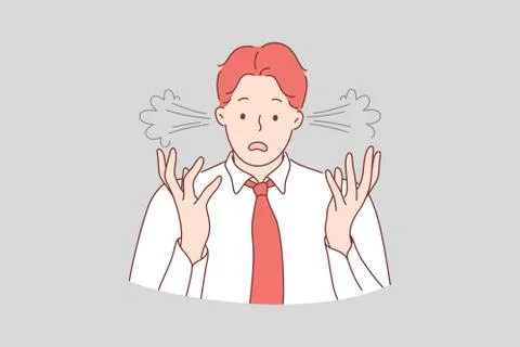 Fatigue, stress, anger, overload, perplexity, business concept Stock Illustration