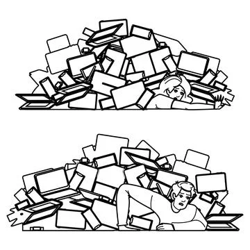 Fatigue stress technology overload vector Stock Illustration