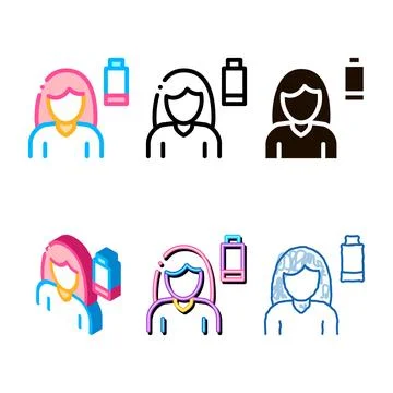 Fatigue symptomp of pregnancy vector sign icon diversity Stock Illustration