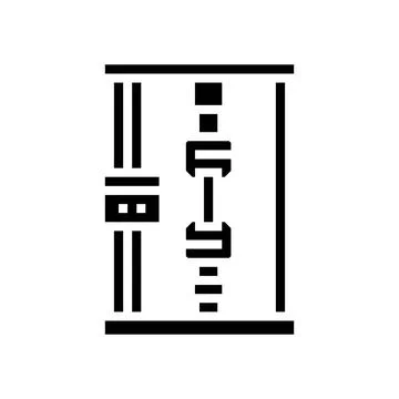 Fatigue testing materials engineering glyph icon vector illustration Illustrazione stock