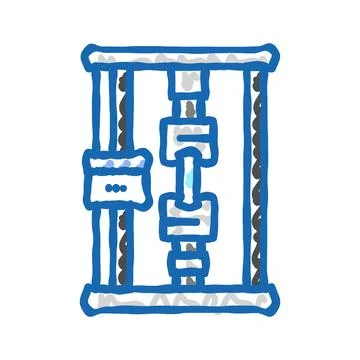 Fatigue testing materials engineering icon doodle illustration イラスト素材