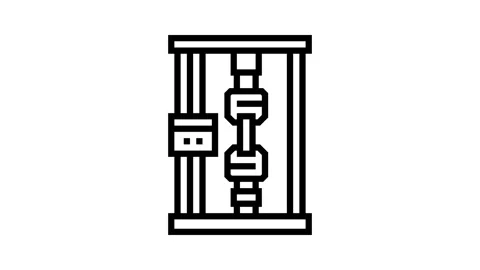 Fatigue testing materials engineering line icon animation Video stock 326132357