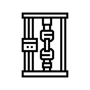 Fatigue testing materials engineering line icon vector illustration Stock Illustration