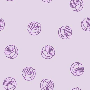 Fatigue weakness disease symptom line seamless pattern Stock Illustration