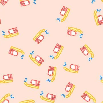 Fatigue weakness disease symptom vector seamless pattern Stock Illustration