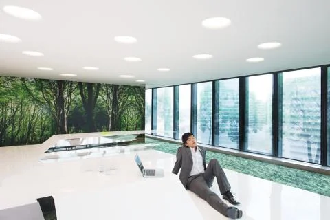 Fatigue Window Office Forest Digital Futurism Rest Tired of Stress Keep your Stock Photos