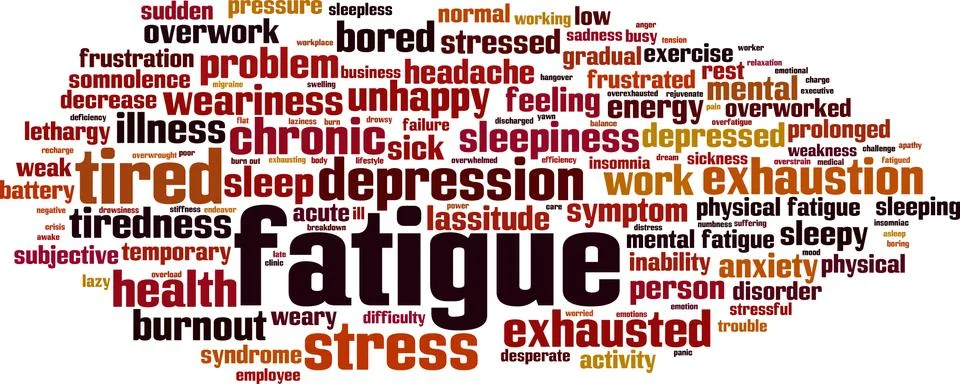 Fatigue word cloud Stock Illustration