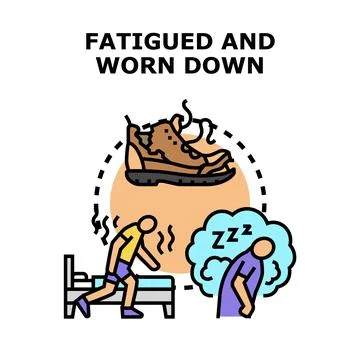 Fatigued and worn down concept illustration Stock Illustration