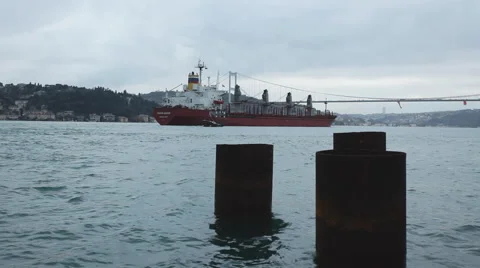Fatih Sultan Mehmet bridge - second Bosphorus bridge - Istanbul, Turkey Stock Footage 43158623
