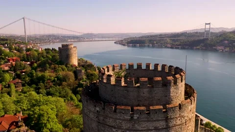 Fatih Sultan Mehmet Bridge, Second Bosphorus Bridge from Istanbul Turkiye. Stock Footage 130353041