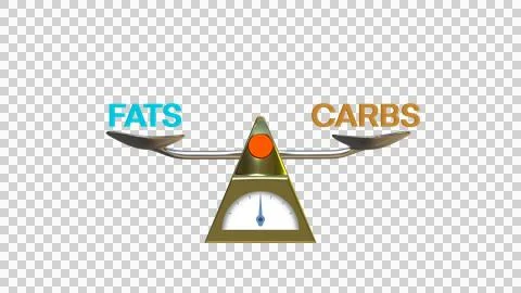 Fats and carbs staying in balance, weights and labels fats and carbs Stock Illustration