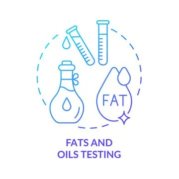 Fats and oils testing blue gradient concept icon Stock Illustration