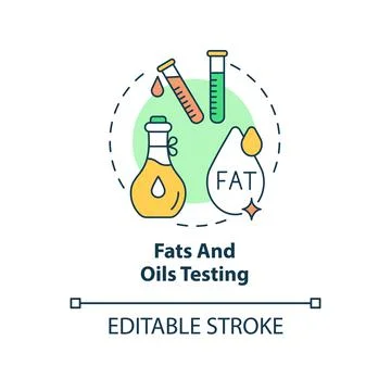 Fats and oils testing concept icon Stock Illustration