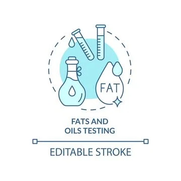Fats and oils testing turquoise concept icon Stock Illustration