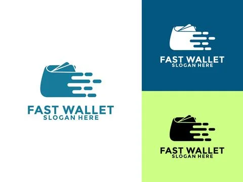 Fats E wallet logo design vector template Stock Illustration