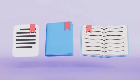 Faturing a bookmark document icon, Libraries, Academic materials and work Stock Illustration