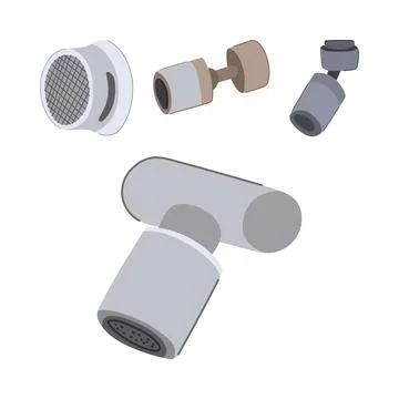 Faucet aerators and water saving plumbing components Stock-Illustration