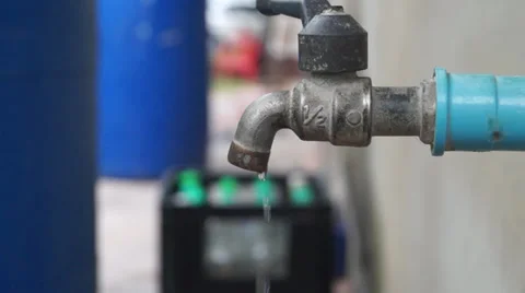 Faucet and water drop Stock Footage 36244217