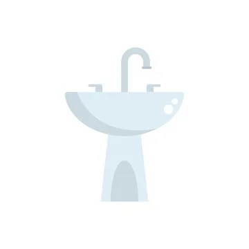 Faucet basin icon flat vector. Water pipeline イラスト素材