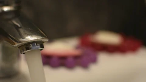 Faucet in the bathroom Stock-Footage 106147985