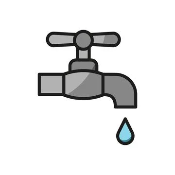 Faucet bathroom icon vector basic design simple and modern Stock Illustration