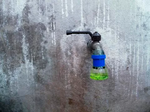 The faucet is in the bathroom Stock Photos