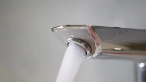 The faucet in the bathroom with running water. Stock Footage 247794665