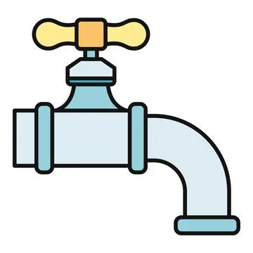 Faucet with butterfly handle representing water supply Illustration