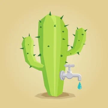 Faucet of cactus Illustrazione stock