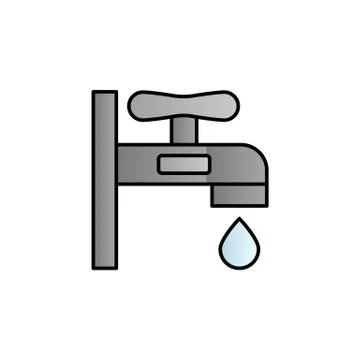 Faucet color gradient vector icon Stock Illustration