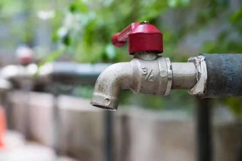 Faucet in construction site Stock Photos