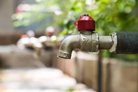 Faucet in construction site Stock Photos