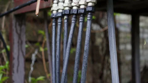 Faucet to control the watering system. Video stock 130660806