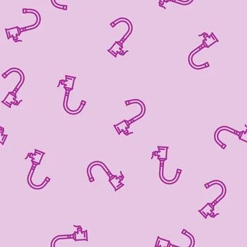 Faucet copper metal line vector seamless pattern 스톡 일러스트