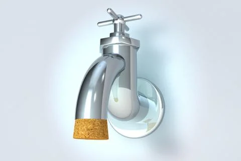 Faucet with cork Stock Illustration