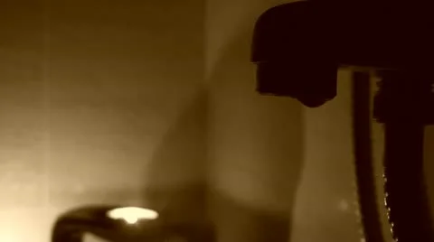 Faucet dripping in bathroom Stock Footage 10880984
