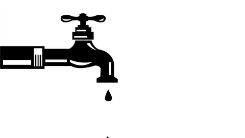 Faucet Dripping Water on Globe Retro 2D Animation Stock Footage 95561331