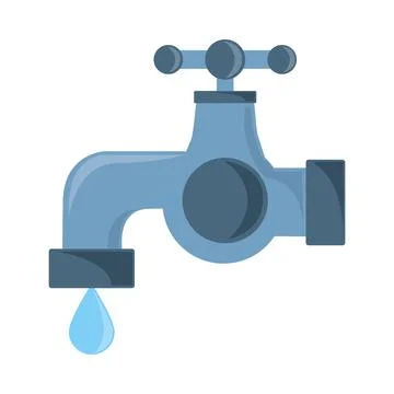 Faucet with a drop Stock Illustration
