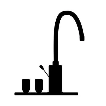 Faucet filter icon isolated on white background. Tap with knob simple sign. Stock Illustration