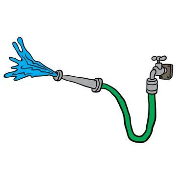 Faucet with garden hose Stock Illustration