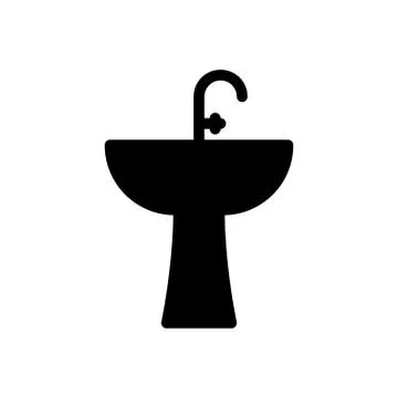 Faucet glyph flat icon Stock Illustration