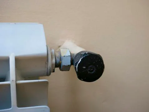 Faucet for heating battery Foto stock
