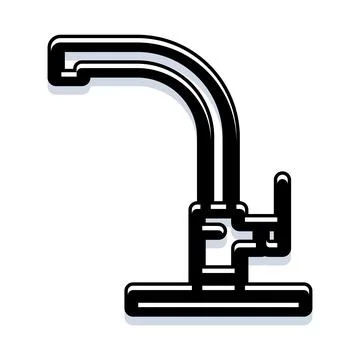 Faucet icon demonstrating plumbing or water supply Illustrazione stock