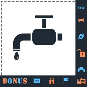 Faucet icon flat Stock Illustration