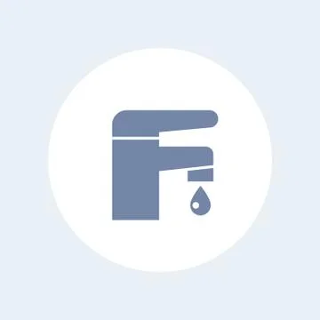 Faucet icon isolated on white Stock Illustration
