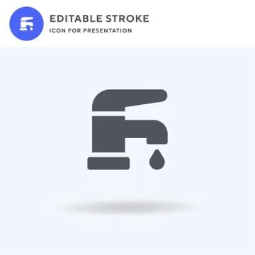 Faucet icon vector, filled flat sign, solid pictogram isolated on white, logo Stock Illustration
