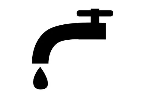 Faucet icon with water drop Stock Illustration