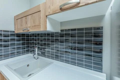 Faucet in kitchen Foto stock